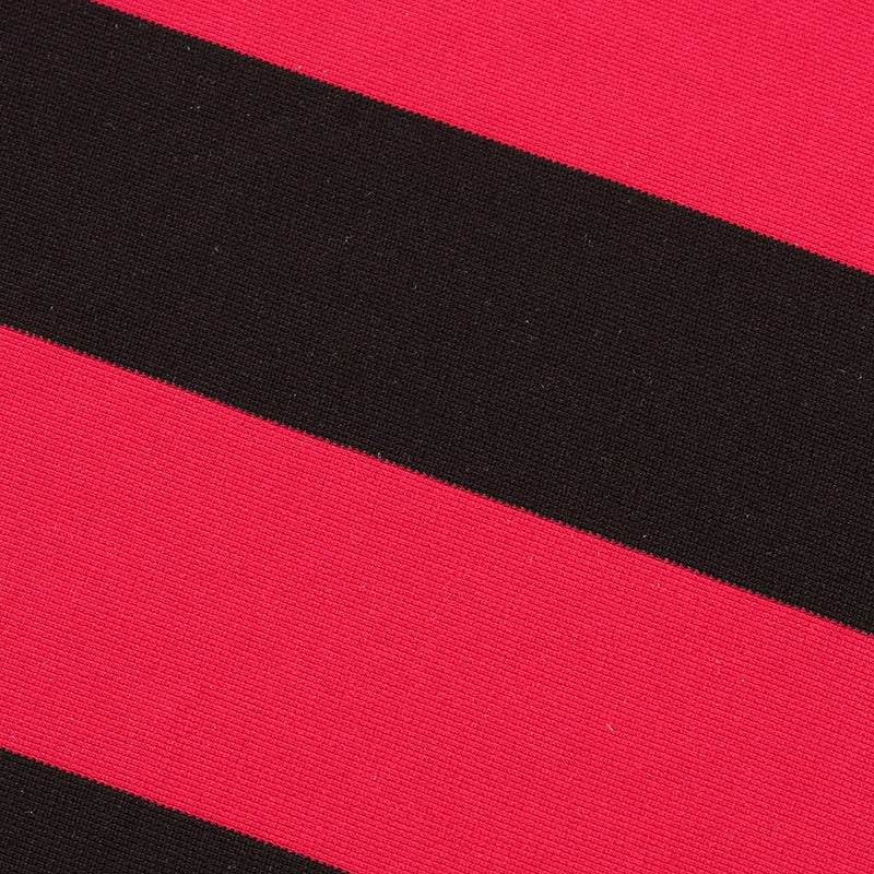 Tecido de malha urdidura listrado vermelho e preto